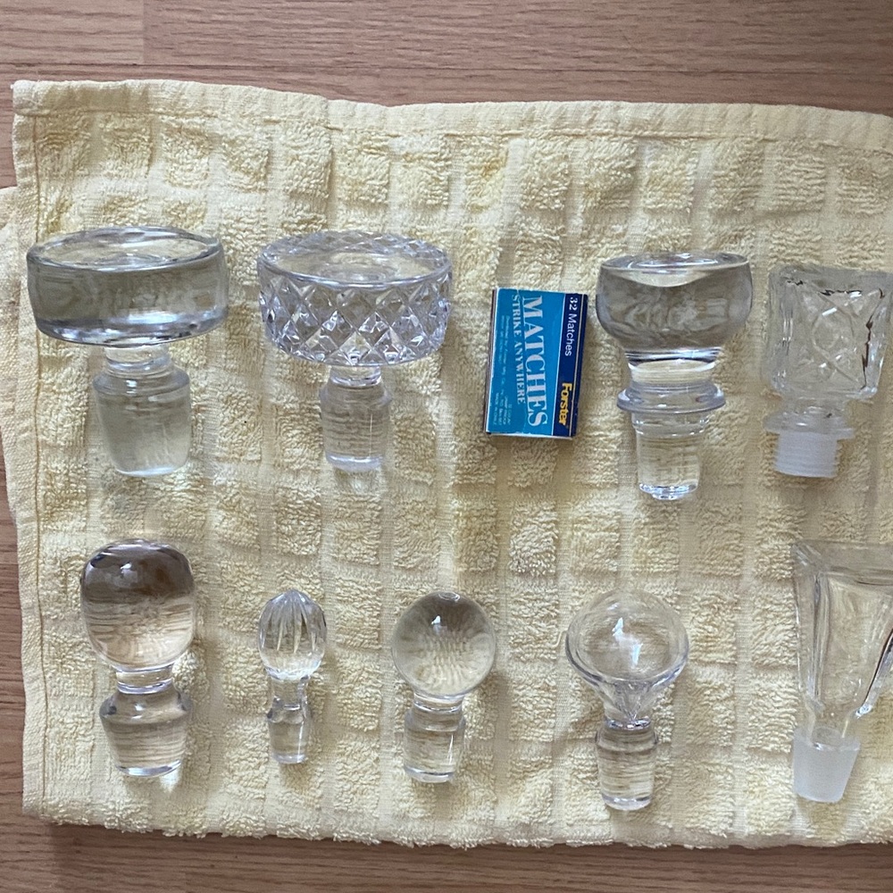 Vintage crystal Glass Bottle/ Decanter Stoppers lot of Random 10